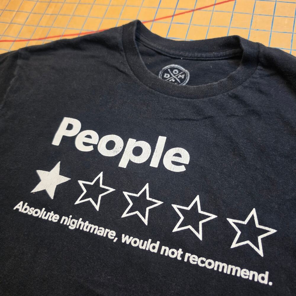People Absolute Nightmare 1 Star Review Graphic T-Shirt Medium Black